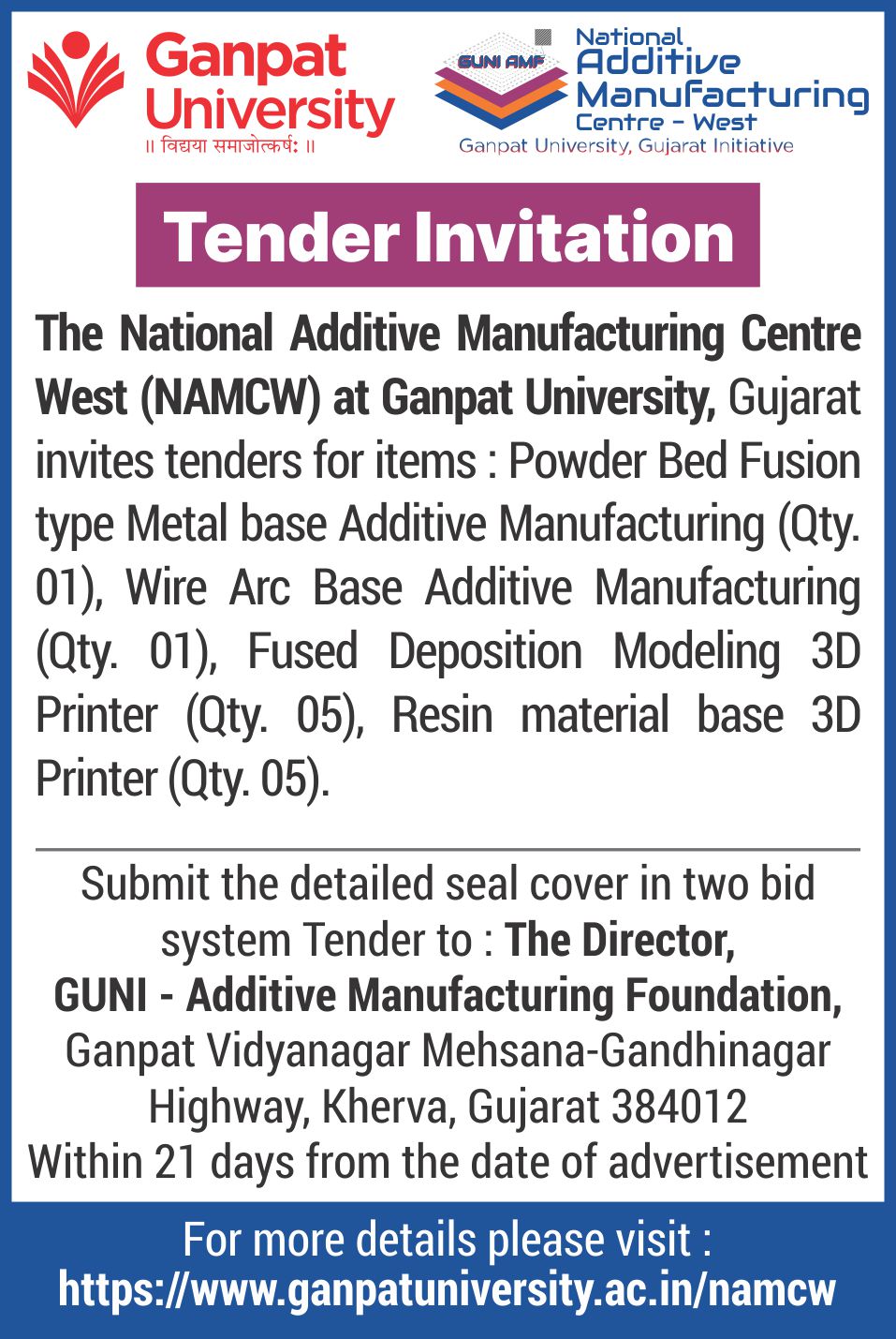 NAMCW Tender Invitation