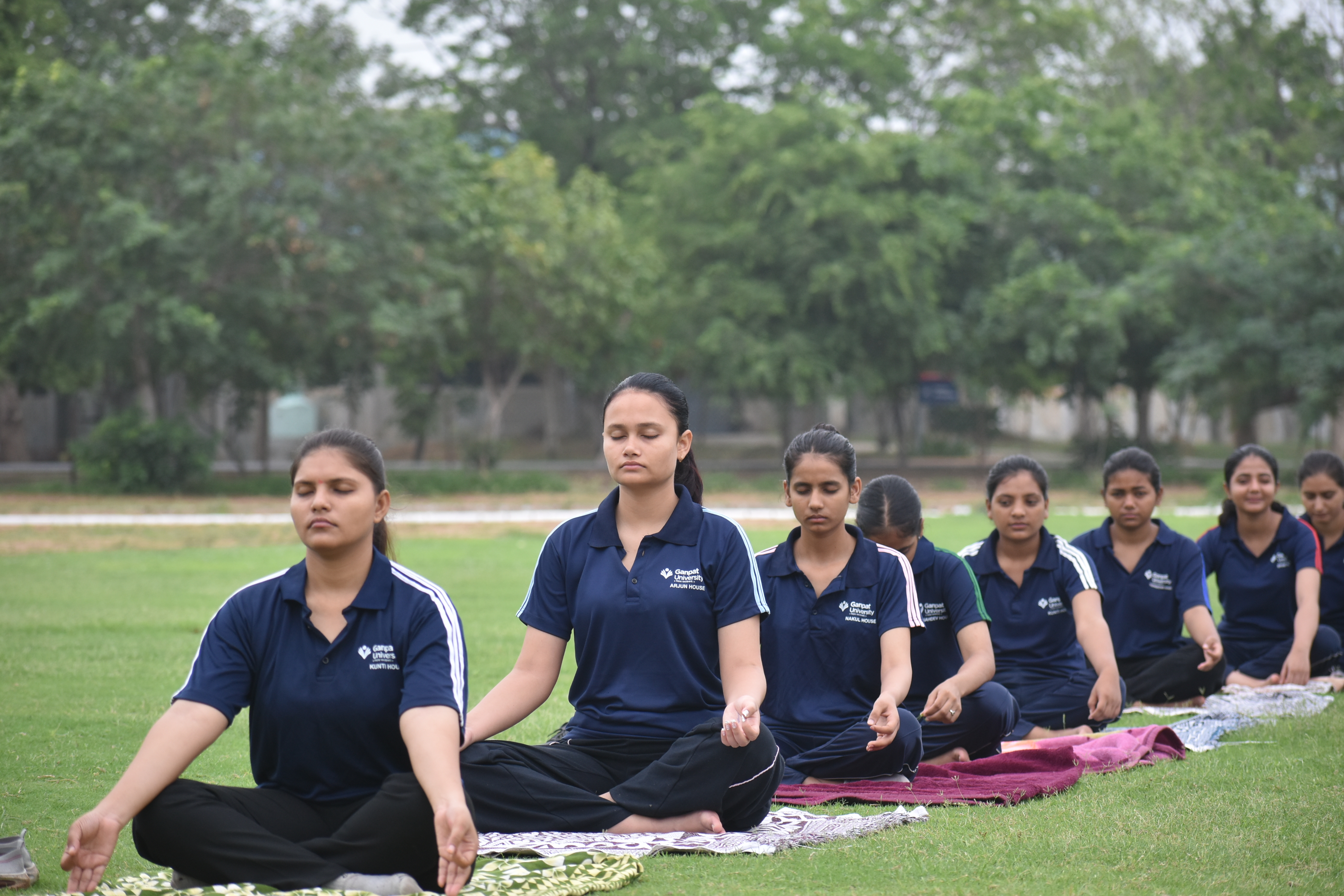 Yoga class pose