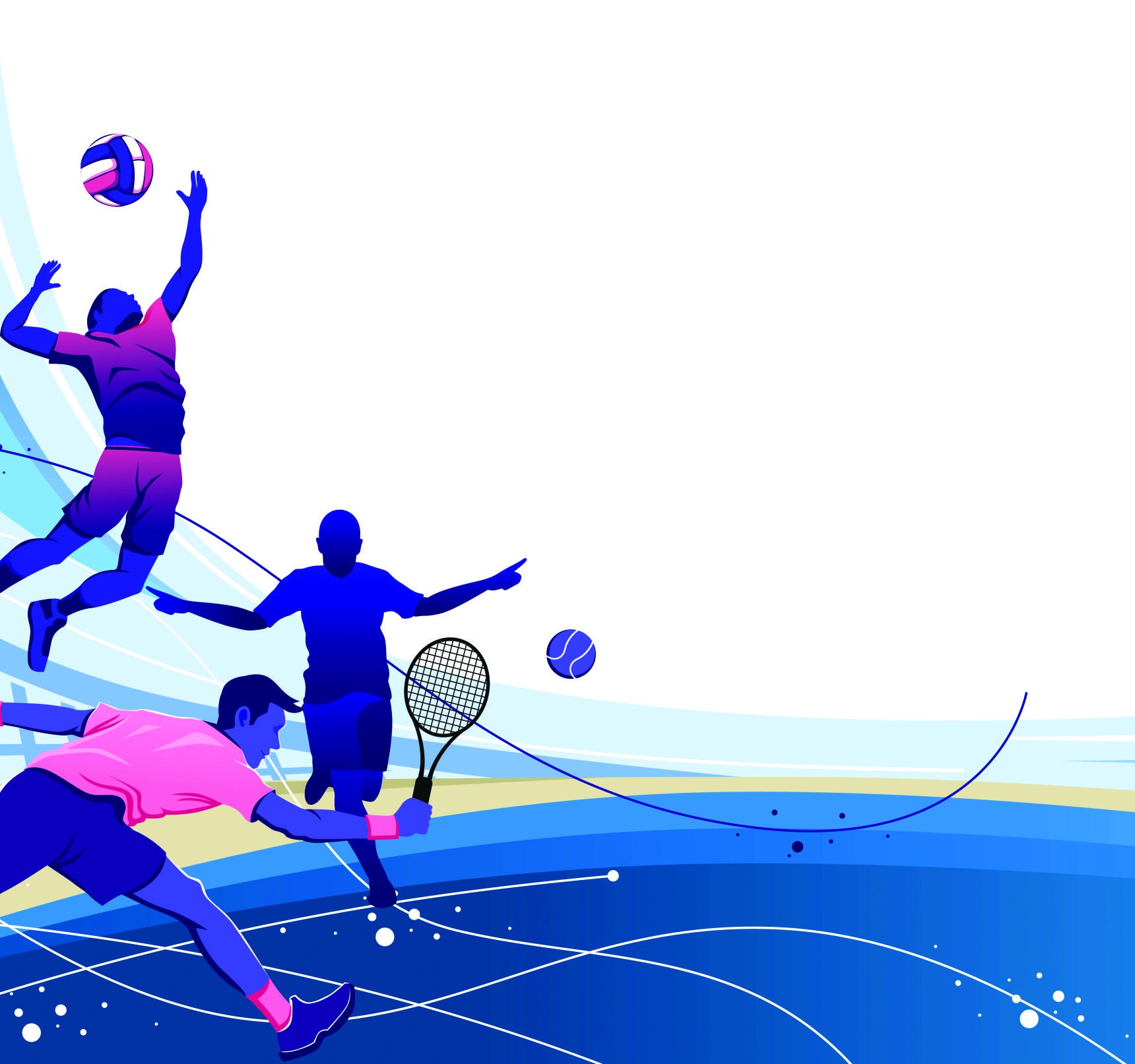 National Maritime Games - Athletic Seafarer's Energy Cup Silhouettes playing Volleyball & Tennis