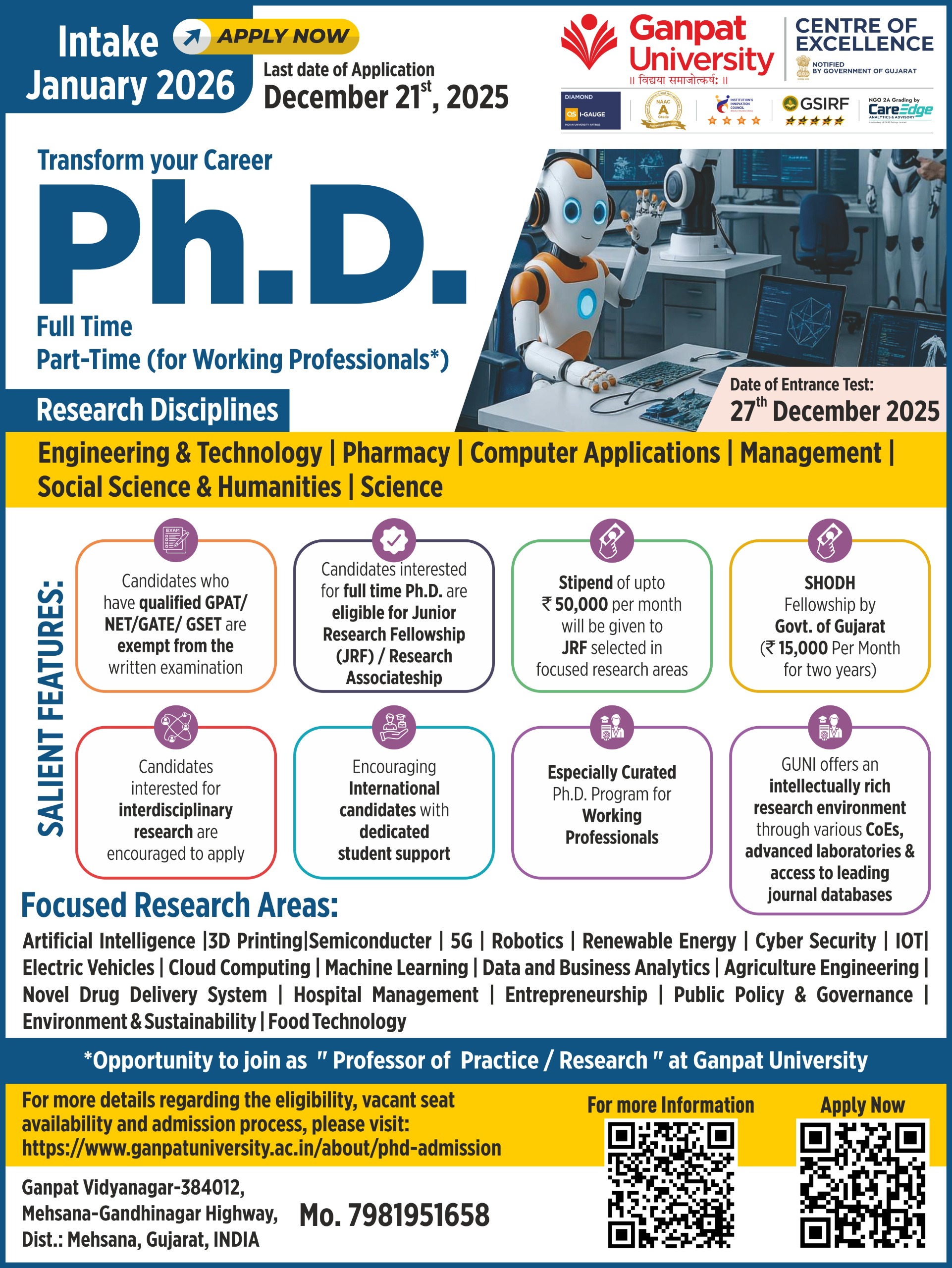 Ph.D. Admission 2026