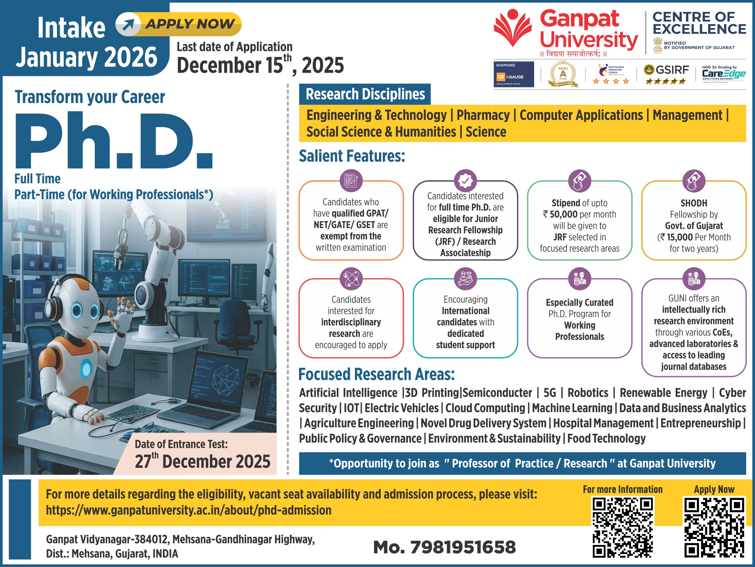 Ph.D. Admission 2026