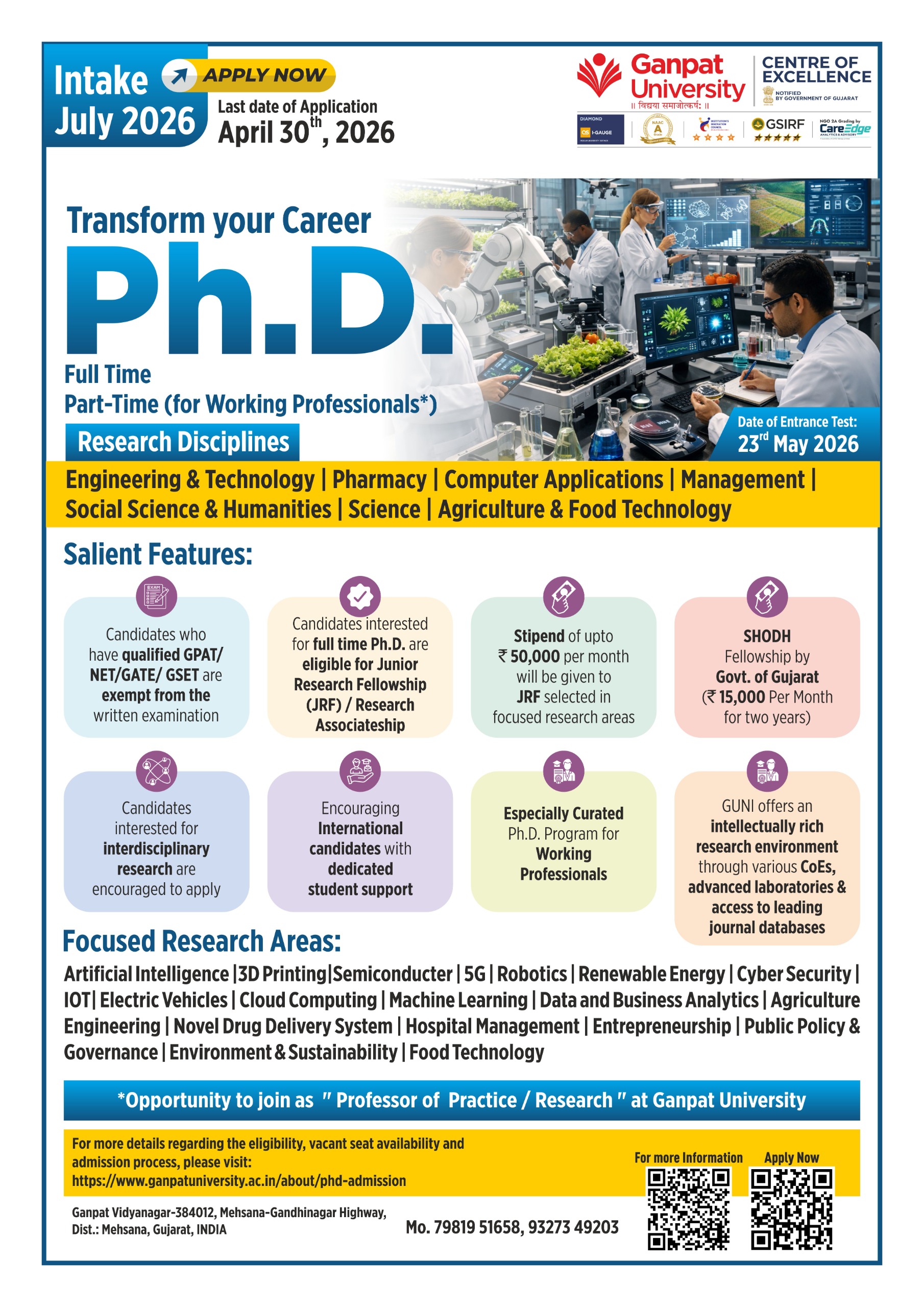 Ph.D. Admission 2026