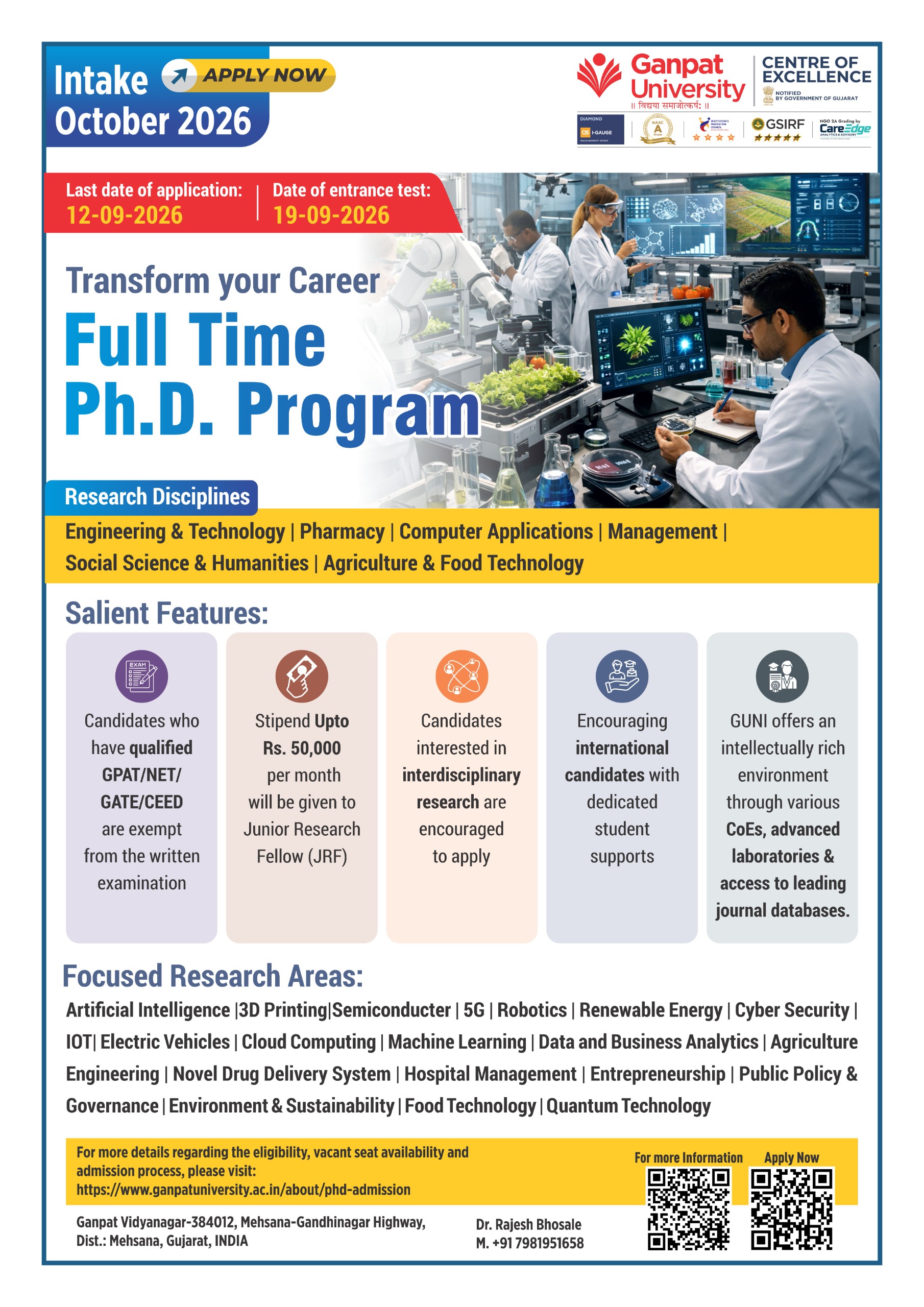 Ph.D. Admission 2026