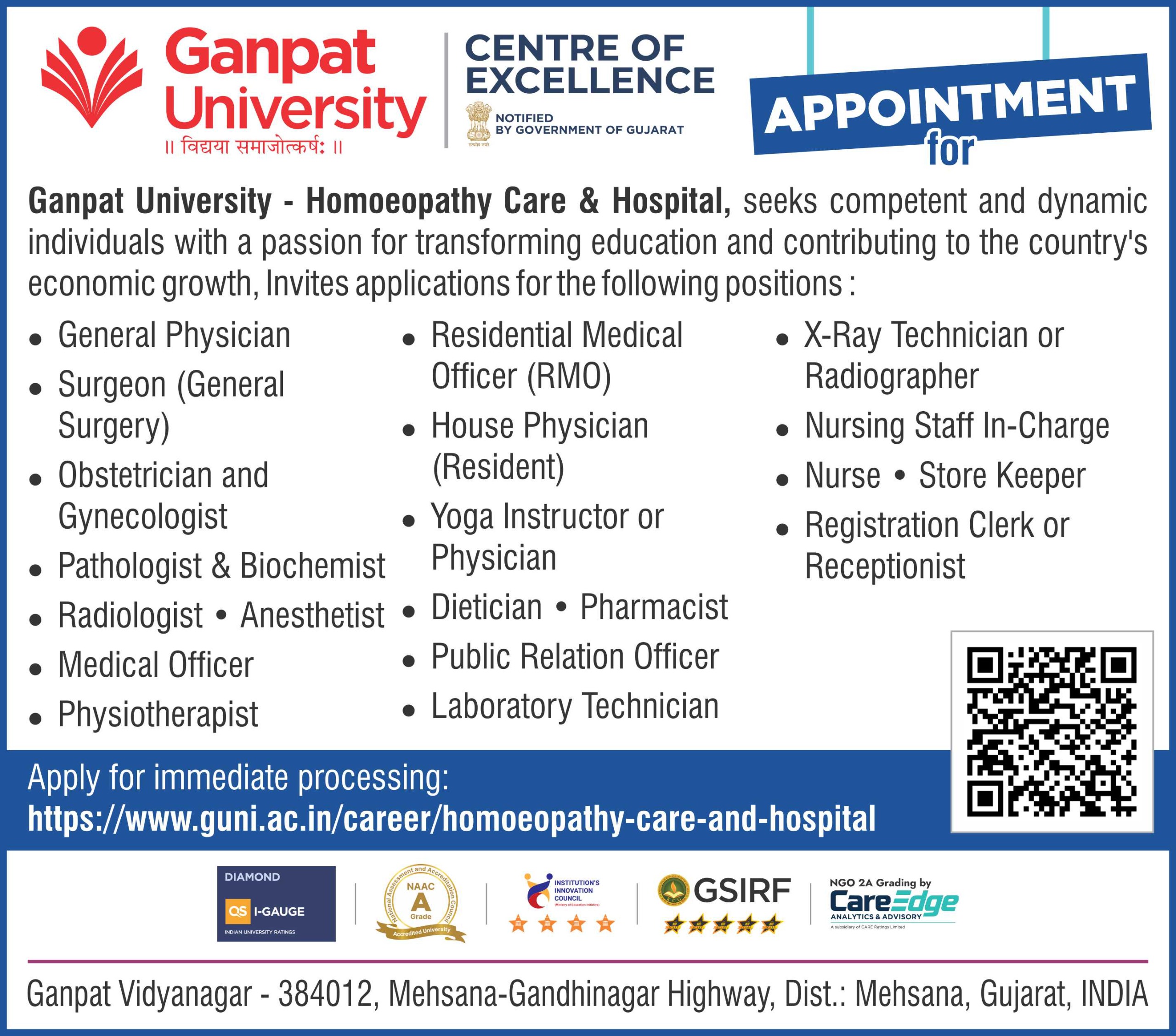 Requirement at Homoeopathy Care & Hospital