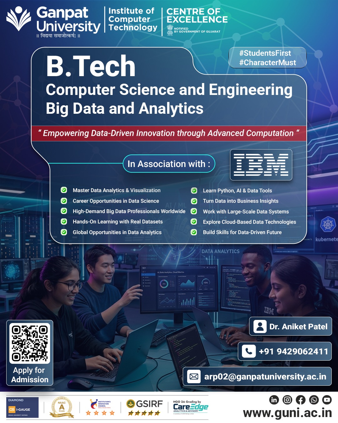 BACHELOR OF TECHNOLOGY IN COMPUTER SCIENCE & ENGINEERING (BIG DATA AND ANALYTICS) - In Association with IBM