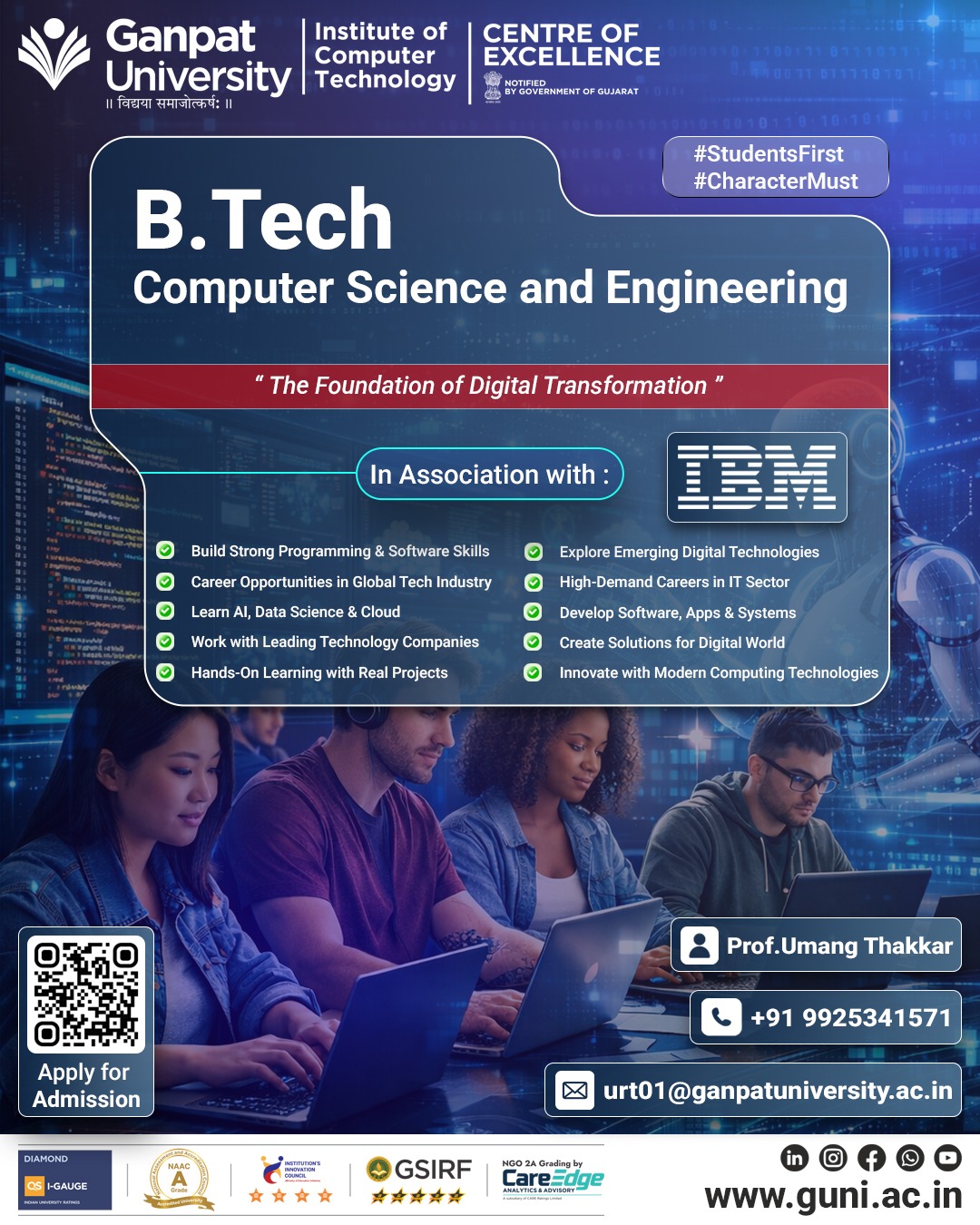 BACHELOR OF TECHNOLOGY IN COMPUTER SCIENCE & ENGINEERING - In Association with IBM
