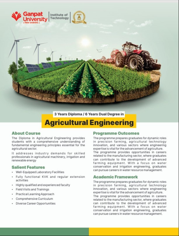 DIPLOMA + DEGREE (AGRICULTURE ENGINEERING)