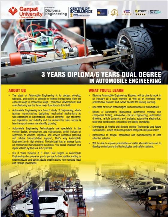 DIPLOMA + DEGREE AUTOMOBILE ENGINEERING