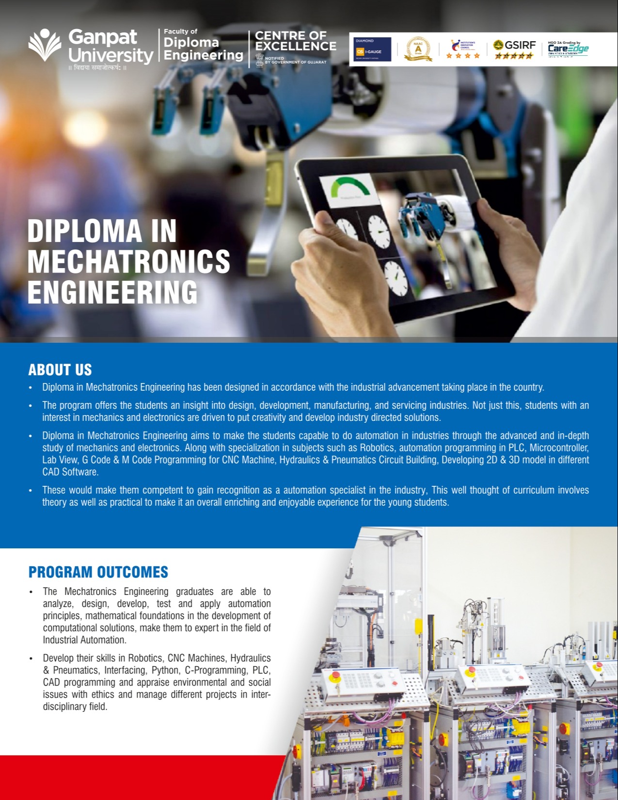 DIPLOMA IN MECHATRONICS ENGINEERING